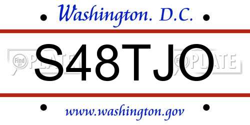 S48TJO District Of Columbia License Plate