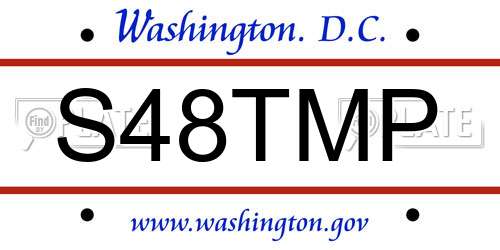 S48TMP District Of Columbia License Plate