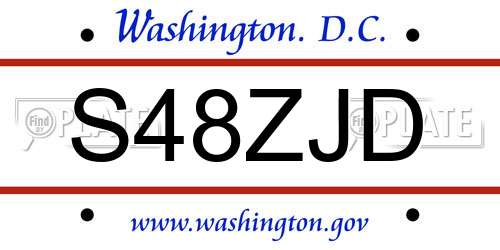 S48ZJD District Of Columbia License Plate