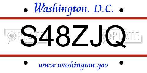 S48ZJQ District Of Columbia License Plate