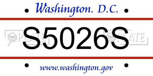 S5026S District Of Columbia License Plate