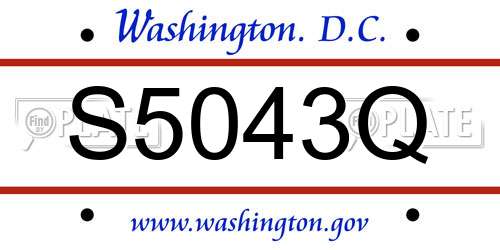 S5043Q District Of Columbia License Plate