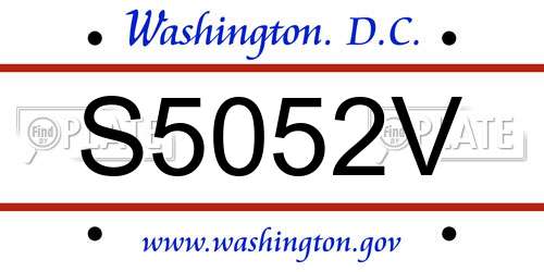 S5052V District Of Columbia License Plate