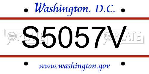 S5057V District Of Columbia License Plate