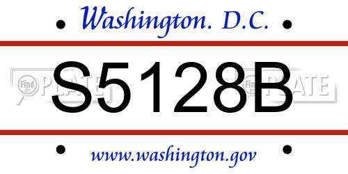 S5128B District Of Columbia License Plate