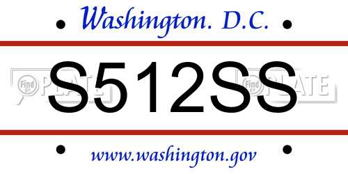 S512SS District Of Columbia License Plate