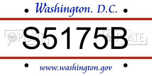 S5175B District Of Columbia License Plate