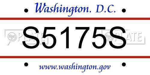 S5175S District Of Columbia License Plate
