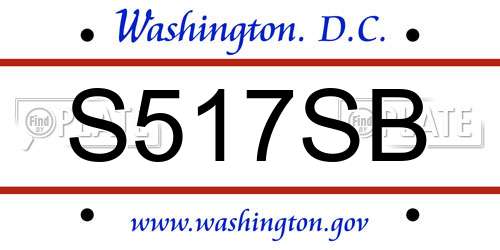 S517SB District Of Columbia License Plate