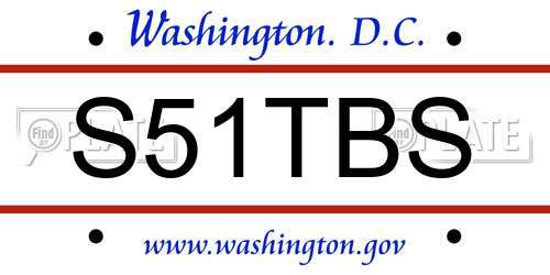 S51TBS District Of Columbia License Plate