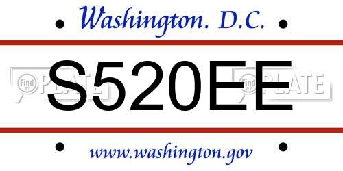 S520EE District Of Columbia License Plate