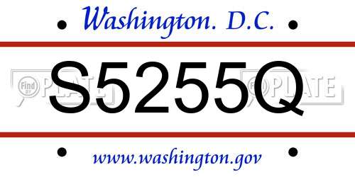 S5255Q District Of Columbia License Plate