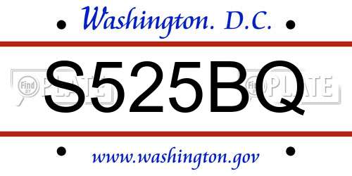 S525BQ District Of Columbia License Plate