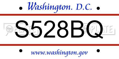 S528BQ District Of Columbia License Plate