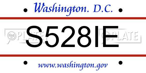 S528IE District Of Columbia License Plate