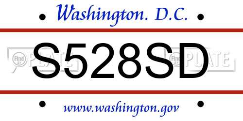 S528SD District Of Columbia License Plate