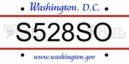 S528SO District Of Columbia License Plate