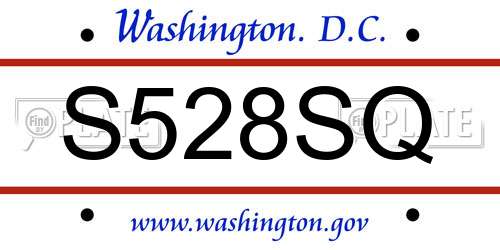 S528SQ District Of Columbia License Plate