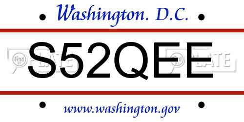S52QEE District Of Columbia License Plate