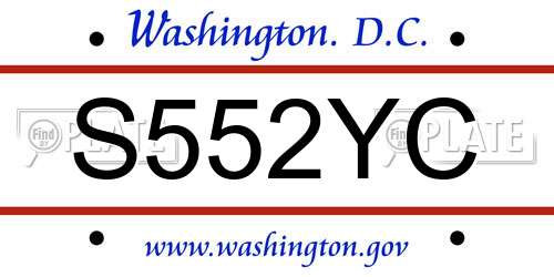 S552YC District Of Columbia License Plate