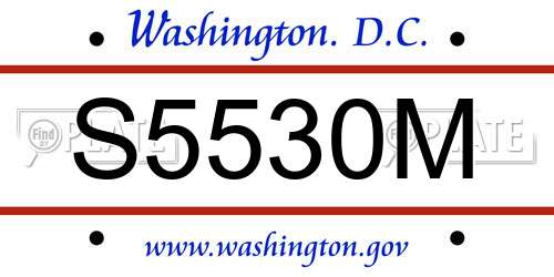S5530M District Of Columbia License Plate