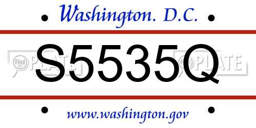S5535Q District Of Columbia License Plate