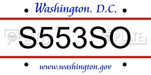 S553SO District Of Columbia License Plate