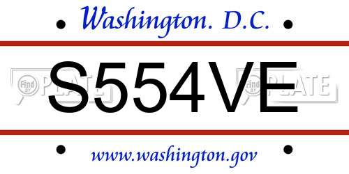 S554VE District Of Columbia License Plate