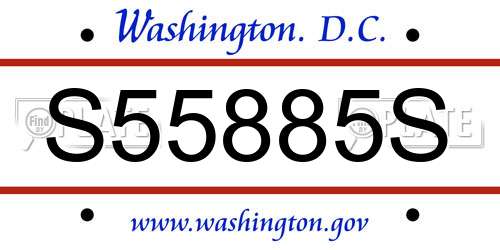 S55885S District Of Columbia License Plate