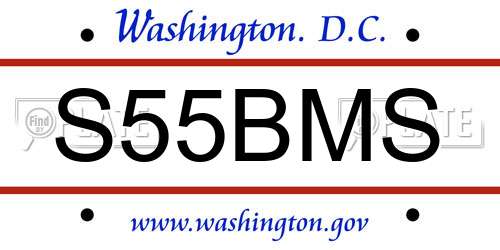 S55BMS District Of Columbia License Plate