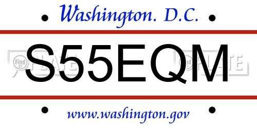 S55EQM District Of Columbia License Plate