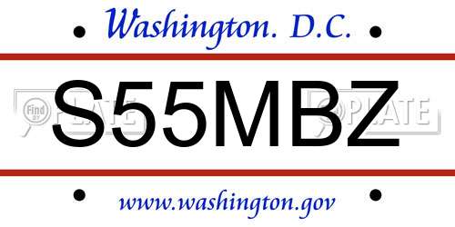 S55MBZ District Of Columbia License Plate