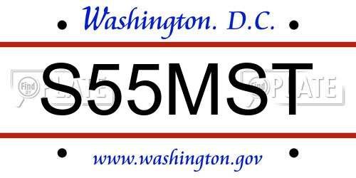 S55MST District Of Columbia License Plate