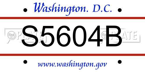 S5604B District Of Columbia License Plate