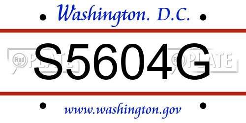 S5604G District Of Columbia License Plate
