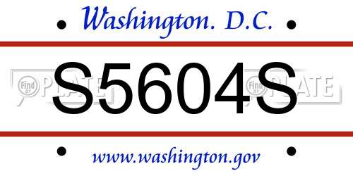 S5604S District Of Columbia License Plate