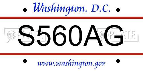 S560AG District Of Columbia License Plate