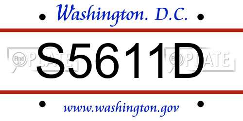 S5611D District Of Columbia License Plate