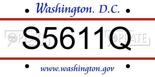 S5611Q District Of Columbia License Plate