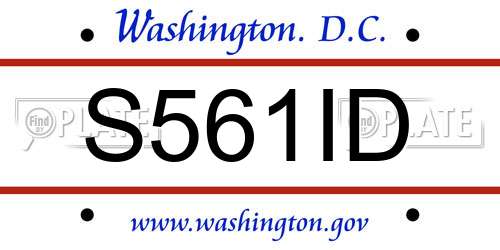 S561ID District Of Columbia License Plate