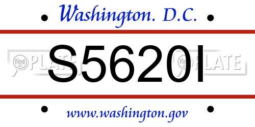 S5620I District Of Columbia License Plate