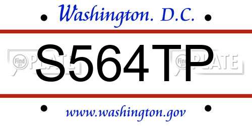 S564TP District Of Columbia License Plate