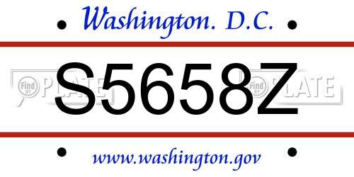 S5658Z District Of Columbia License Plate