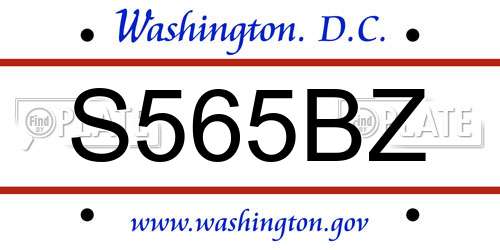 S565BZ District Of Columbia License Plate
