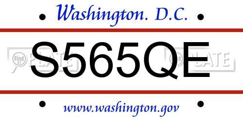 S565QE District Of Columbia License Plate