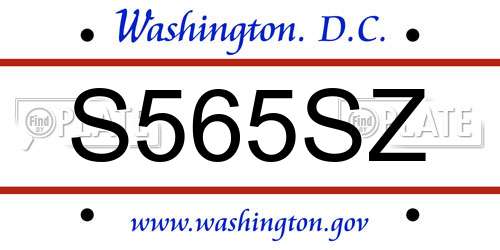 S565SZ District Of Columbia License Plate