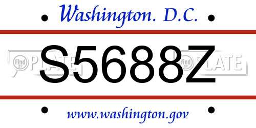 S5688Z District Of Columbia License Plate