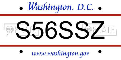S56SSZ District Of Columbia License Plate