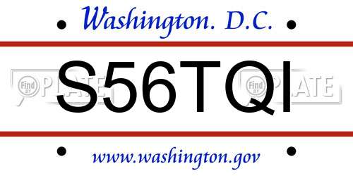 S56TQI District Of Columbia License Plate
