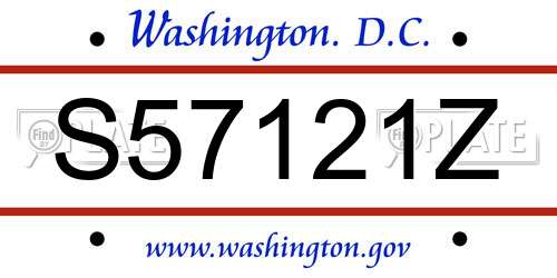 S57121Z District Of Columbia License Plate